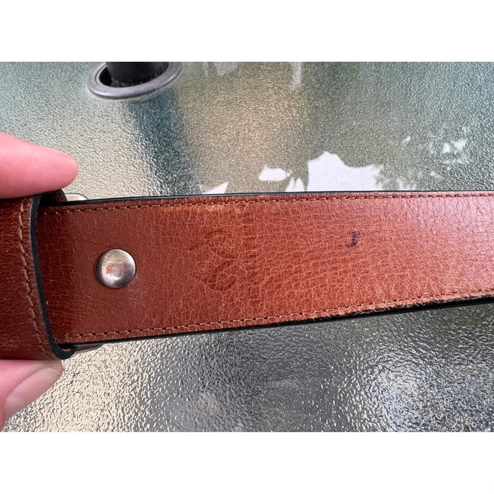 Realtree Mens Brown Genuine Leather‎ Belt Handcrafted USA 34 35133-262